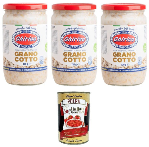 Chirico Weizen Chirico Grano Cotto per pastiera Napoletana gekochter Weizen für neapolitanische Pastiera 3x720gr+ Italian Gourmet polpa 400gr 8034135420039