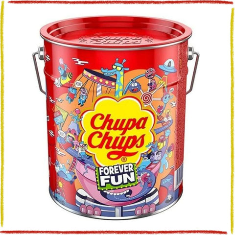Chupa Chups Lollies Chupa Chups Forever Fun Lutscher-Eimer in der Dose, 150 verschiedene Stücke, 1800 g 8410031920093