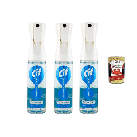 CIF Infinite + Clean Tutto in 1 Sensitive Fiori di Loto & Sali Minerali 280 ml, Mehrzweck Oberflächenreiniger, 3 x 280 ml italienisch Original