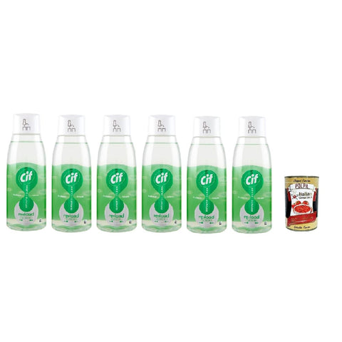 Cif Reinigungstabletten Cif Infinite + Clean Tutto in 1 Clean Lime & Fiori Bianchi RICARICA 590 ml, Mehrzweck Oberflächenreiniger Nachfüllpackung, 6 x 590 ml italienisch Original 8032804040014