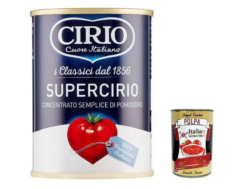 Cirio Gemüse 12x Cirio - Supercirio, Concentrato Di Pomodoro, Tomatenkonzentrat 140 g + Italian Gourmet poipa 400g 8000320010248