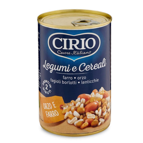 Cirio Gemüsegerichte 6x Cirio Legumi e Cereali Hülsenfrüchte und Getreide,Dinkel, Gerste, Borlottibohnen und Linsen 410g Dose ideal für Suppen 8005695013054