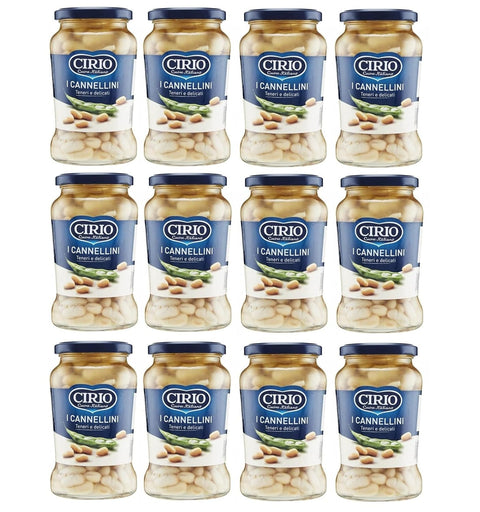 Cirio Hülsenfrüchte & Bohnen Cirio I Cannellini, Teneri e Delicati, Cannellini, zarte und zarte Cannellini-Bohnen 12x370gr 8000320030031