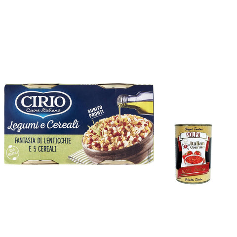 Cirio Legumi e Cereali Fantasia di Lenticchie e 5 Cereali, Hülsenfrüchte und Müsli Fantasie der Linsen und 5 Getreide 2 x 200 g italienisch Original