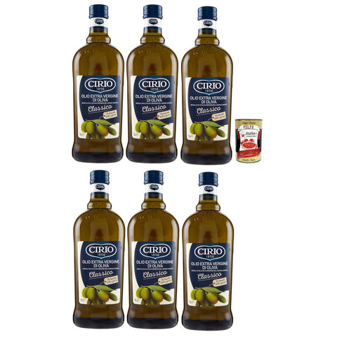 Cirio Extra Natives Olivenöl Classico, Olivenöl mit höherer Kategorie, das direkt von den Oliven und nur durch mechanische Verfahren erhalten wurde, 6x 1 lt italienisch Original