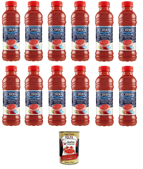 Cirio Saucen Cirio Passata Verace Tomatensauce Tomaten, kochsauce Pet 12x540gr + Italian Gourmet polpa 400g 8001440124310