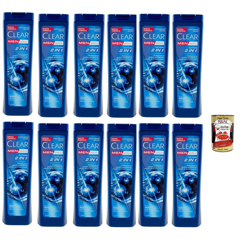 Clear ACTION 2IN1 Men Shampoo für alle Haar und Kopfhaut Typen Schuppen Shampoo 12x 225 ml Shampoos italienisch Original