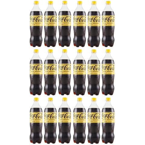 Coca-cola Zero Zuccheri Gusto Limone Kohlensäurehaltiges Erfrischungsgetränk, Zuckerfrei, Zitronengeschmack Einweg PET Packung 1 Lt italienisch Original