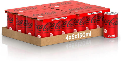 Coca-Cola Cola 48x Coca Cola ZERO SUGAR mini dosen kohlensäurehaltiges Getränk 150ml Softdrink 5449000138156