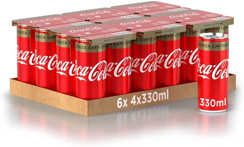 Coca-Cola Cola 72x Coca Cola Senza Caffeina dosen kohlensäurehaltiges Getränk 330ml Koks Ohne Koffein Softdrink kaffeinfrei 5449000241153