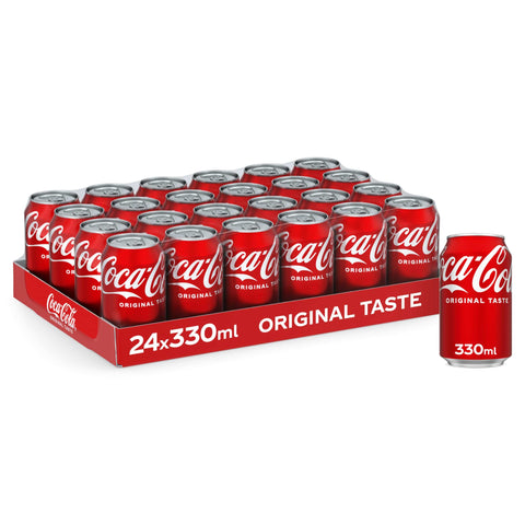 Coca-Cola Cola Coca Cola Coke Soft Drink Can 330ml Ref A00768 [Pack 24] 5017726180034