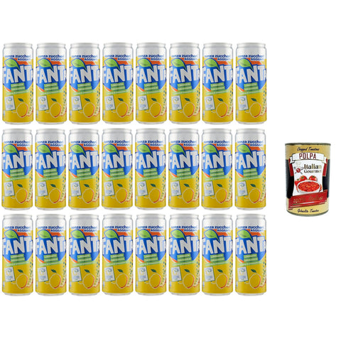 Coca-Cola Fanta Limonata Zero Zitrone Limonade Null Zuckerzusatz Alkoholfreies Getränk auf Basis von Zitronensaft 12% 24x 330ml italienisch Original