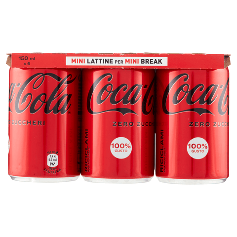 Coca Cola Soft Drink MHD 01/08/2024 Coca Cola Zero Mini zuckerfrei (6x150ml) 5449000241078