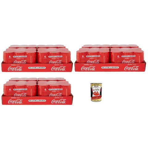 CocaCola Cola CocaCola Coa Cola, Pure Erfrischung mit unverwechselbarem Coke Geschmack in der stylischen 72x 150ml Mini Dose Original italienisch inkl. Italian Gourmet Polpa 400g 5449000241085