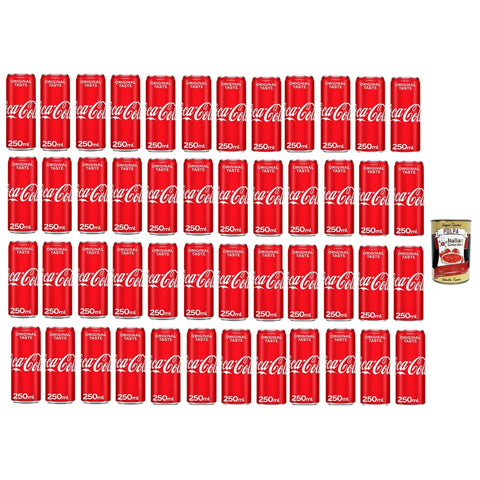 CocaCola Cola CocaCola Cola Original italienisch mini dosen kohlensäurehaltiges Getränk 48x 250ml Softdrink italienisch inkl. Italian Gourmet Polpa 400g 0