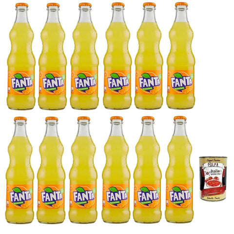 CocaCola Getränke, Kaffee & Tee CocaCola Fanta Aranciata Erfrischendes Getränk Kohlensäurehaltiges Getränk mit Orangensaft Einweg Glasflasche 12x 33cl italienisch Original 0