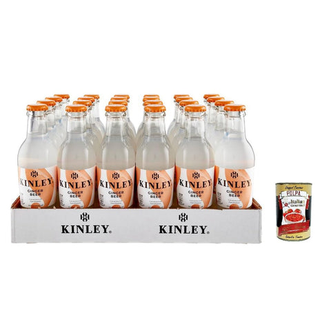 Cocacola Ginger Ale Cocacola Kinley Ginger Beer, 24x 200 ml Glasflaschen, Ingwerbier ausgezeichnet für Mixologie, für erfrischende Getränke, recycelbare Glasflasche, nicht alkoholisches Getränk italienisch Original 0