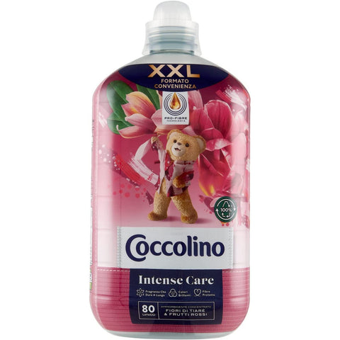 Coccolino Ammorbidente Concentrato Intense Care Convenience Format XXL Konzentrierter Weichspüler Tiare Blüten und Rote Früchte 80 Wäschen 2 Lt italienisch Original