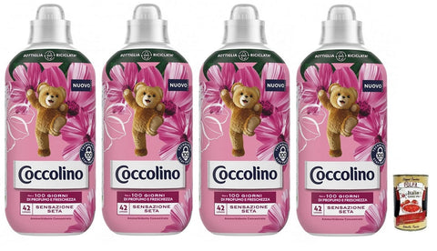 coccolino Sensazione Seta 100 Tage Parfüm und Frische Konzentrierter Weichspüler Seide 42 Wäschen 4x 980ml italienisch Original