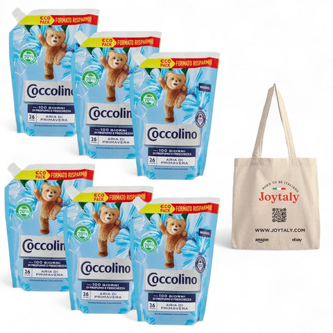 Coccolino Frühlingsluft Weichspülerkonzentrat Weichheit und Frische für lange Zeit 144 Waschgänge insgesamt 6 Flaschen zu je 600 ml italienisch Original