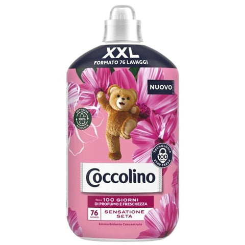 Coccolino Weichspülerkonzentrat, Seidengefühl, Weichspüler für Waschmaschine mit Stay Fresh Technologie, Rosenduft, Fliederblüten und Pfirsich, XXL Format für