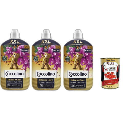 Coccolino XXL Ammorbidente Concentrato Sandalo e Caprifoglio, Konzentrierter Weichspüler, 76 Wäschen, 3x 1750 ml italienisch Original