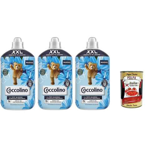 Coccolino Intime Pflege & Hygiene Coccolino XXL Ammorbidente Concentrato Aria di Primavera, Konzentrierter Weichspüler, 76 Wäschen, 3x 1750 ml italienisch Original 8032804040014