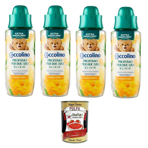 coccolino Stoff-Deodorant coccolino Profumo per Bucato Elixir bouquet estivo Wäscheparfüm Elixier Sommerstrauß 4x342 ml Original italienisch inkl. Italian Gourmet Polpa 400g 8720181496554