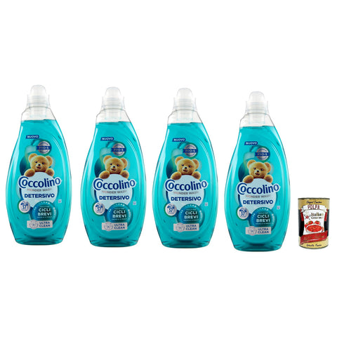 Coccolino Wonder Wash Detersivo Ultra Clean flüssiges Waschmaschinen waschmittel luiquid laundry detergent 4x1480 ml 37 Wäschen italienisch Original + kostenlos