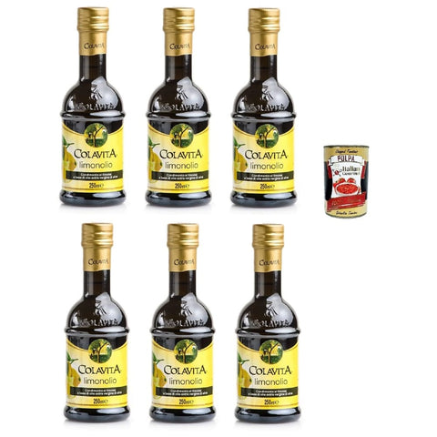 Colavita Koch- & Backzutaten Colavita Limonolio, Olio aromatizzato al limone, Olivenöl extra vergine mit Zitrone 6x 250-ml Original italienisch inkl. Italian Gourmet Polpa 400g 8001876043247
