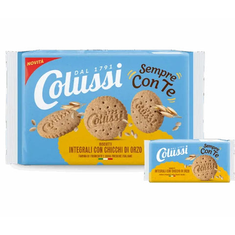 12x Colussi Biscotti Integrali con Chicchi di Orzo Vollkornkekse mit Gerste 273 g