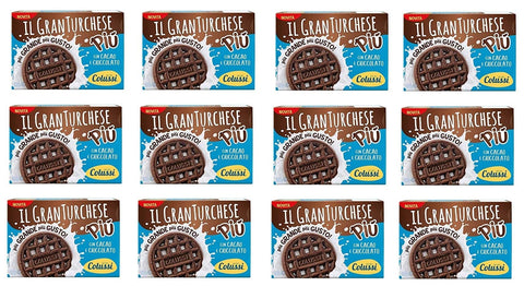 Colussi Granturchese Più Biscotti Con Cacao e Cioccolato mit Kakao und Schokolade Kekse cookie Kleingebäck 12x 600g italienisch Original
