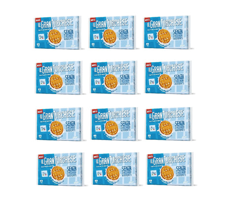 Colussi Kategorien 12x GranTurchese Senza Zuccheri Aggiunti Shortbread-Kekse mit Löchern, italienisches Mehl, 340 g, 6 Frischepackungen