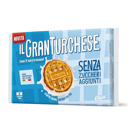 Colussi Kategorien 12x GranTurchese Senza Zuccheri Aggiunti Shortbread-Kekse mit Löchern, italienisches Mehl, 340 g, 6 Frischepackungen