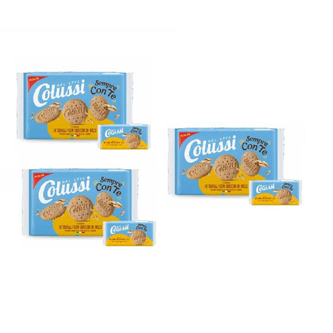 3x Colussi Biscotti Integrali con Chicchi di Orzo Vollkornkekse mit Gerste 273 g
