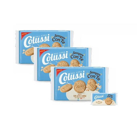3x Colussi Frollino con latte e fiocchi d’avena Keks mit Milch und Haferflocken 288Gr
