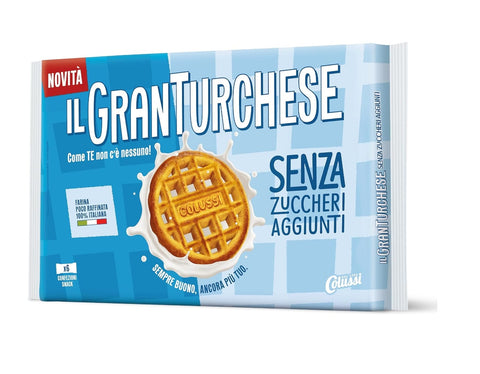 Colussi Kategorien 3x GranTurchese Senza Zuccheri Aggiunti Shortbread-Kekse mit Löchern, italienisches Mehl, 340 g, 6 Frischepackungen