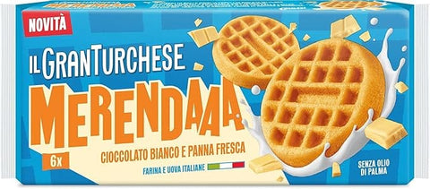 Colussi Kategorien 5x Granturchese La Merenda Cioccolato Bianco e Panna Fresca Weiche weiße Schokolade und frische Sahne, 240 g