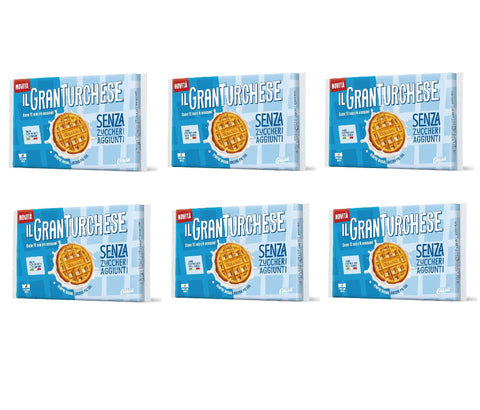 Colussi Kategorien 6x GranTurchese Senza Zuccheri Aggiunti Shortbread-Kekse mit Löchern, italienisches Mehl, 340 g, 6 Frischepackungen