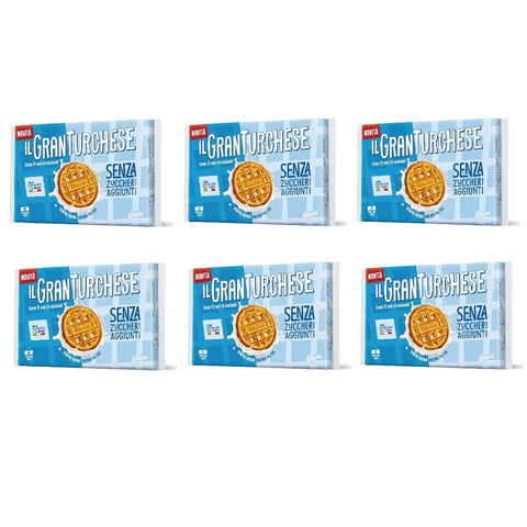 Colussi Kategorien 6x GranTurchese Senza Zuccheri Aggiunti Shortbread-Kekse mit Löchern, italienisches Mehl, 340 g, 6 Frischepackungen