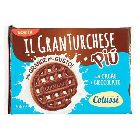 Colussi Granturchese Più Biscotti Con Cacao e Cioccolato mit Kakao und Schokolade Kekse Kleingebäck 600 g italienisch Original