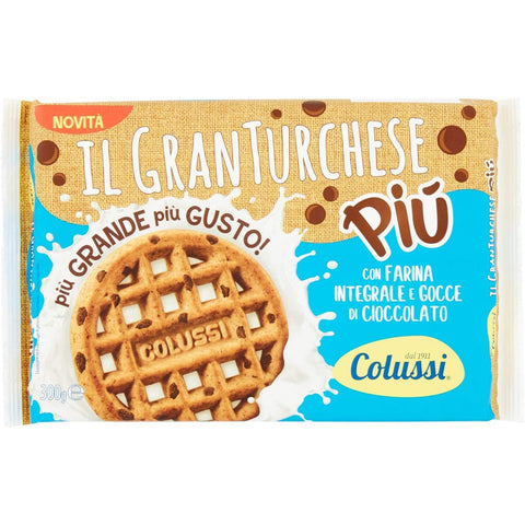 Colussi Granturchese Più Biscotti Con Farina Integrale e Gocce di Cioccolato mit Vollkornmehl und Schokoladenstückchen 10x 300g italienisch Original