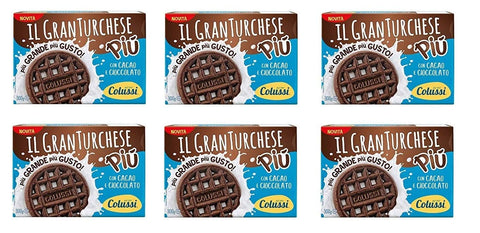 Colussi Granturchese Più Biscotti Con Cacao e Cioccolato mit Kakao und Schokolade Kekse cookie Kleingebäck 6x 300g italienisch Original