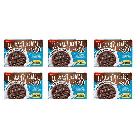 Colussi Granturchese Più Biscotti Con Cacao e Cioccolato mit Kakao und Schokolade Kekse cookie Kleingebäck 6x 300g italienisch Original