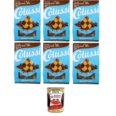 Colussi Kekse Colussi Quadricao Biscotti con Cacao e Cereali Antichi Kekse mit Kakao und altem Getreide 6x450 g italienisch Original 8032804040014