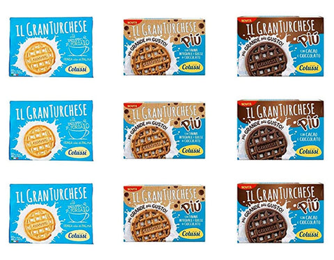 Colussi TESTPAKET Colussi Granturchese Vollkornkekse Kekse Kleingebäck cookie 9 Stücke ( 6 x 600g + 3 x 400g italienisch Original