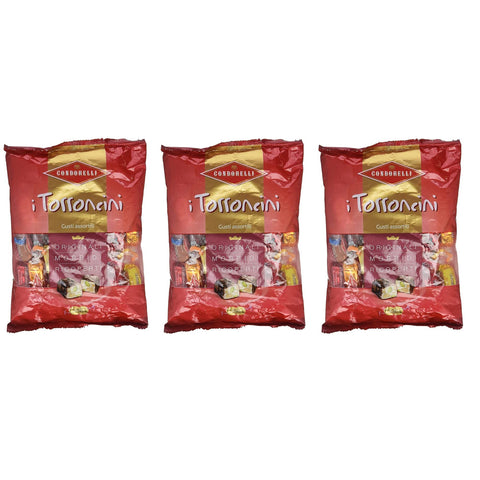 Condorelli I Torroncini Gusti Assortiti Torroncini morbidi ricoperti gusto cioccolato fondente Weicher Nougat mit dunklem 3x 500g italienisch Original