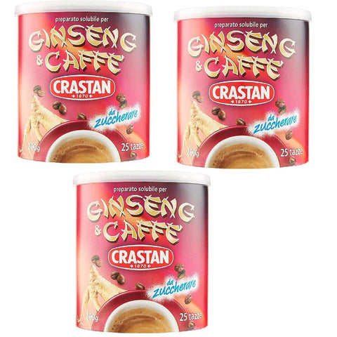 Crastan Ginseng und Kaffee Instant Kaffee Bohnenkaffee 200 gr 25x Tassen 3x Original italienisch