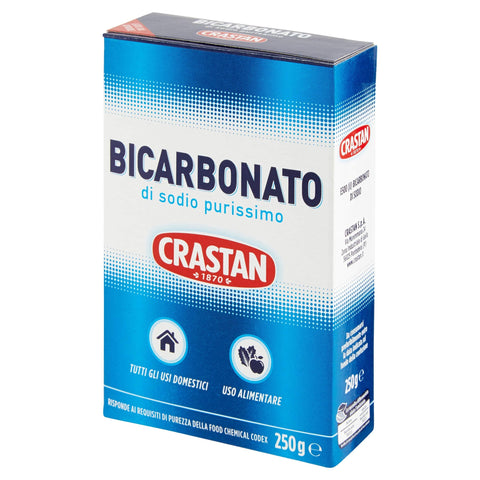 Crastan 1870 Natrium Crastan Bicarbonato di sodio purissimo reines Natriumbicarbonat für den Heimgebrauch und für Lebensmittel 250g 8007100094467