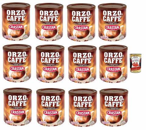 Crastan Instantkaffee Crastan, Orzo & Caffè, Preparato Solubile, Gerste und Kaffee, Löslich vorbereitet, Gerste Getreidekaffee Kaffee 12x 120g + Italian Gourmet polpa 400g 80061960